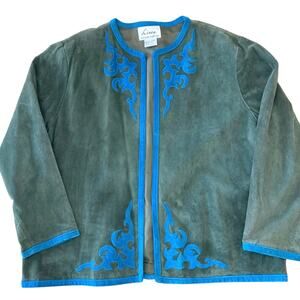 Linea by Louis Dell’Olio Jacket Size 1X Suede Leather Open Front